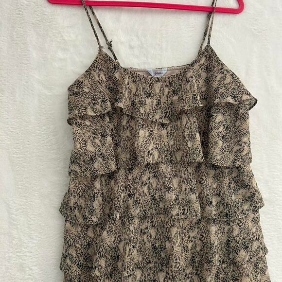 Candie's Tops - Candies Animal Print Tiered Ruffle Camisole Top Brown Neutral Sz L